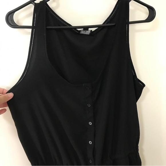 Ann Taylor black sleeveless drawstring waist jumpsuit - Picture 3 of 12